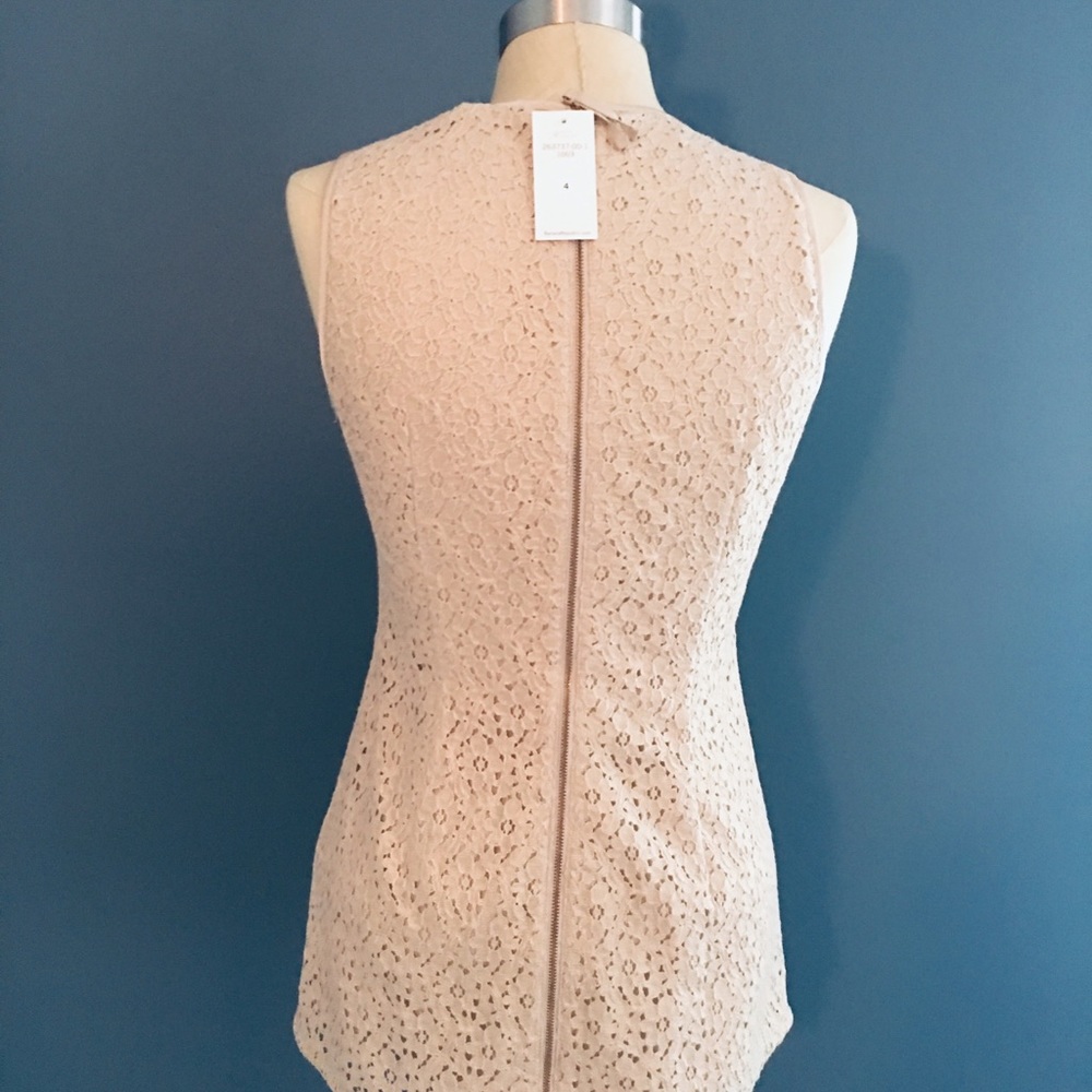 Banana Republic lace back zip detail top